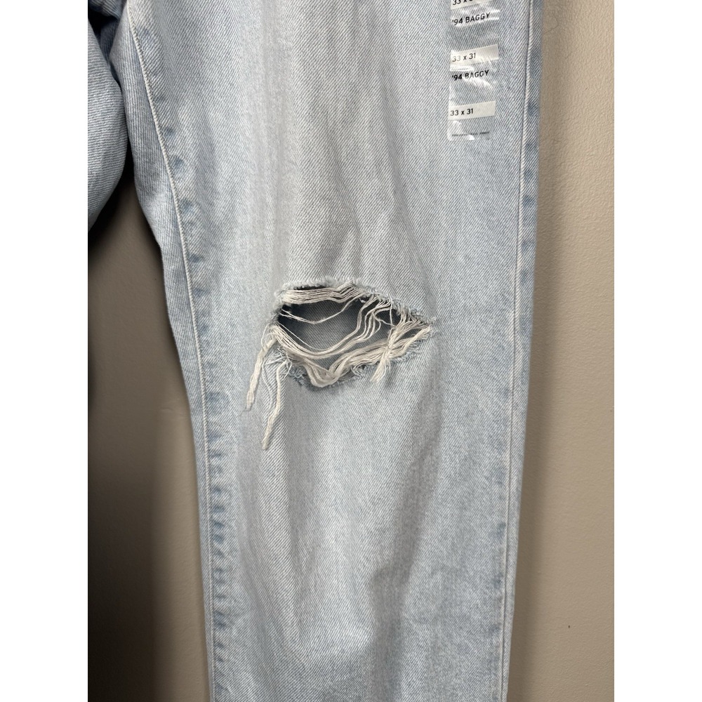 NWT Levis '94‎ Baggy Jeans 33x31 Blue Light Wash Distressed Denim Streetwear 90s - Picture 5 of 12